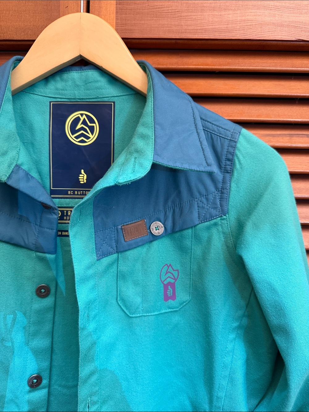 TREWGEAR Hood River - Teal Green Button-Up Wool Shirt - Outdoor Shirt Style XS - Picture 3 of 5